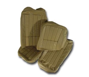 Leather Seat Covers. Light Saddle Leather/Vinyl Original 70-71