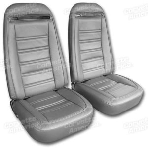 Leather Seat Covers. Silver Leather/Vinyl Original 75