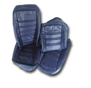 Leather Seat Covers. Dark Blue Leather/Vinyl Original 77