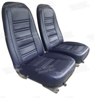 Leather Seat Covers. Dark Blue Leather/Vinyl Original 78