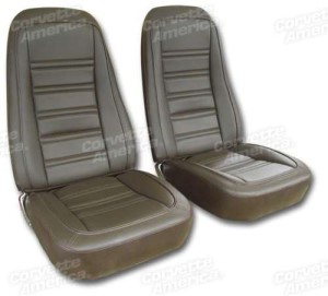 Leather Seat Covers. Dark Brown Leather/Vinyl Original 76-78