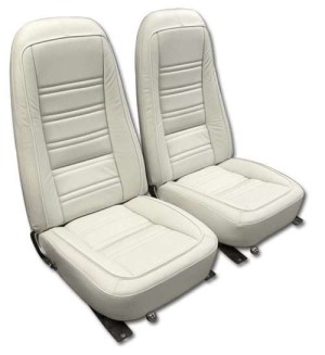 Leather Seat Covers. White Leather/Vinyl Original 76-77