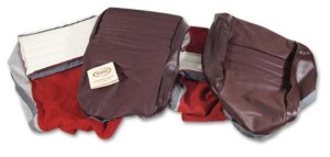 Leather Seat Covers. Claret Leather/Vinyl Original 2--Bolster 80