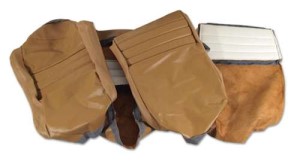 Leather Seat Covers. Camel Leather/Vinyl Original 2--Bolster 81-82