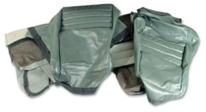 Leather Seat Covers. Silvergreen Leathr/Vinyl Original 2--Bolster 82