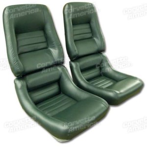 Mounted Leather Seat Covers. Green 100%-Leather 4--Bolster 79