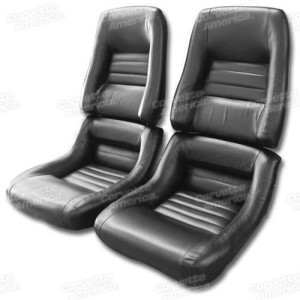 Mounted Leather Seat Covers. Black 100%-Leather 4--Bolster 79-81