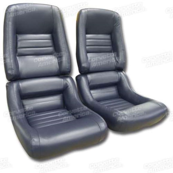 Mounted Leather Seat Covers. Dark Blue 100%-Leather 4--Bolster 82