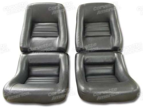 Mounted Leather Like Seat Covers. Charcoal 4--Bolster 82