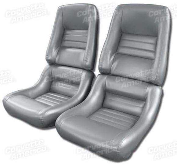 Mounted Leather Like Seat Covers. Silver 4--Bolster 81