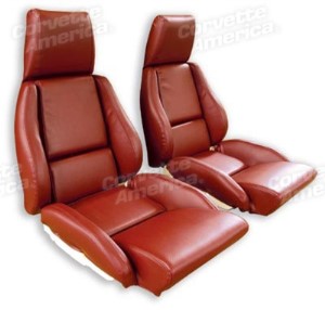 Mounted Leather Seat Covers. Red Standard 84-85