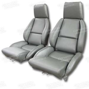 Mounted Leather Seat Covers. Gray Standard 84-87