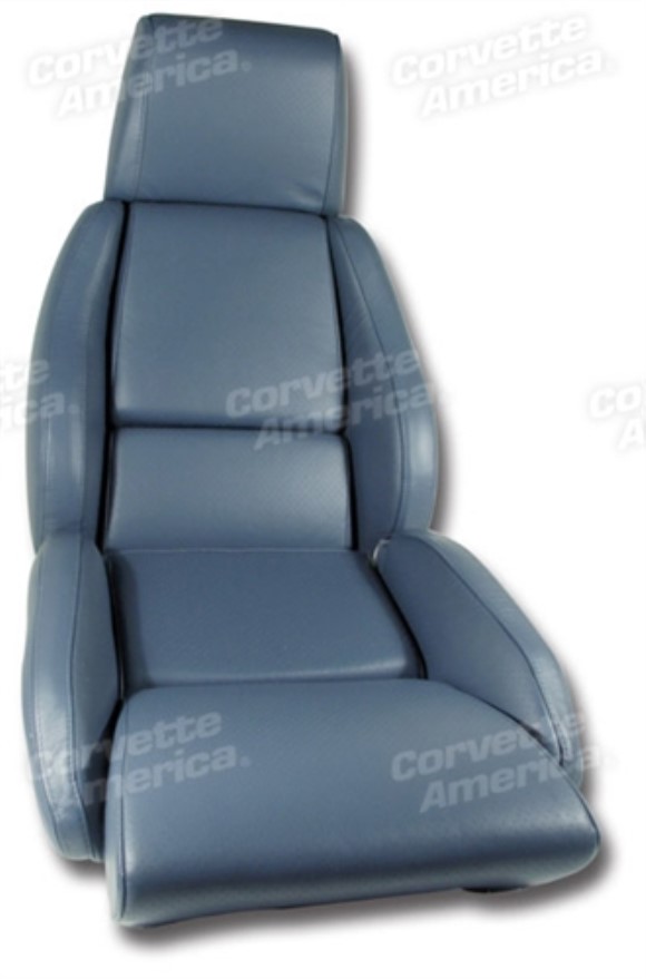 Mounted Leather Seat Covers. Blue Standard 84-85