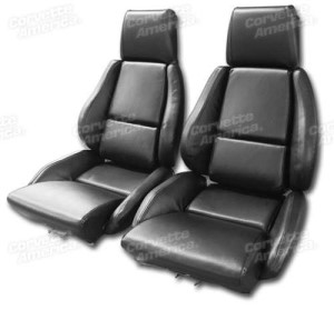 Mounted Leather Like Seat Covers. Black Standard 84-88