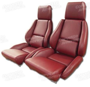 Mounted Leather Like Seat Covers. Red Standard 84-85