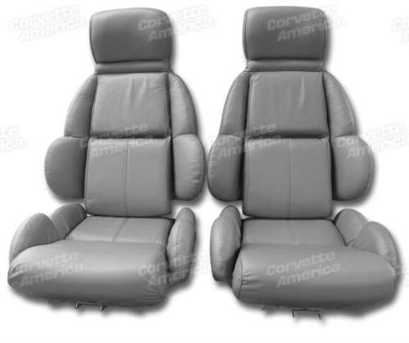 Mounted Leather Seat Covers. Gray Standard 89