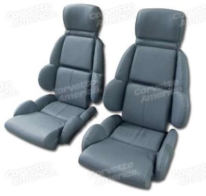 Mounted Leather Seat Covers. Blue Standard 90-91