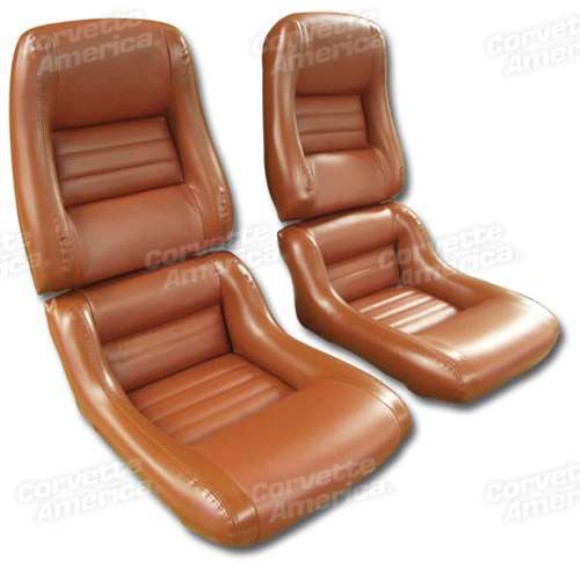 Mounted Leathr Seat Covers. Cinnabar Lthr/Vnyl Original 2--Bolstr 81