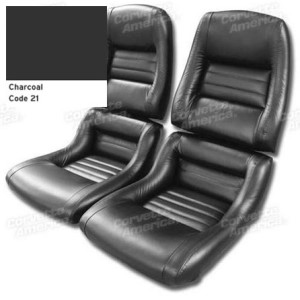 Mounted Leather Seat Covers. Charcoal 100%-Leather 2--Bolster 82