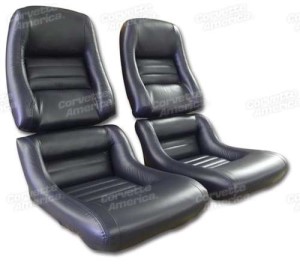 Mounted Leather Seat Covers. Dark Blue 100%-Leather 2--Bolster 79-81