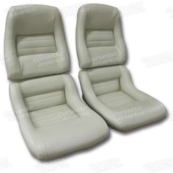 Mounted Leather Seat Covers. Oyster 100%-Leather 2--Bolster 79-80