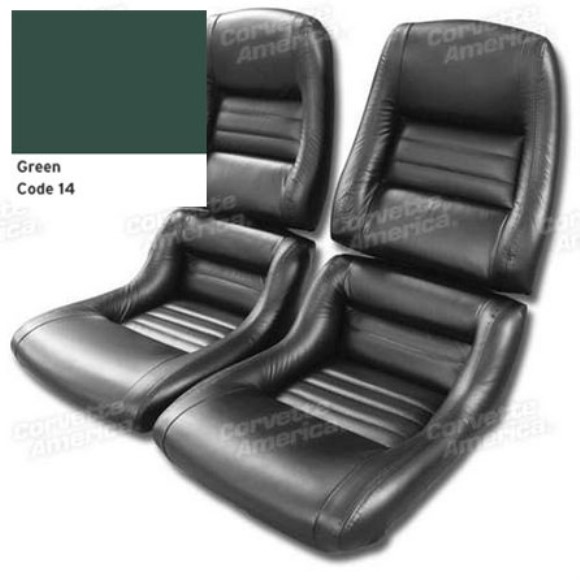 Mounted Leather Like Seat Covers. Green 2--Bolster 79