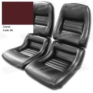 Mounted Leather Like Seat Covers. Claret 2--Bolster 80