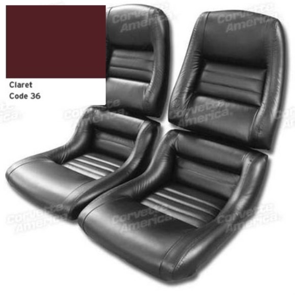 Mounted Leather Like Seat Covers. Claret 2--Bolster 80