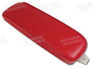 Center Armrest. Red Vinyl 63-64