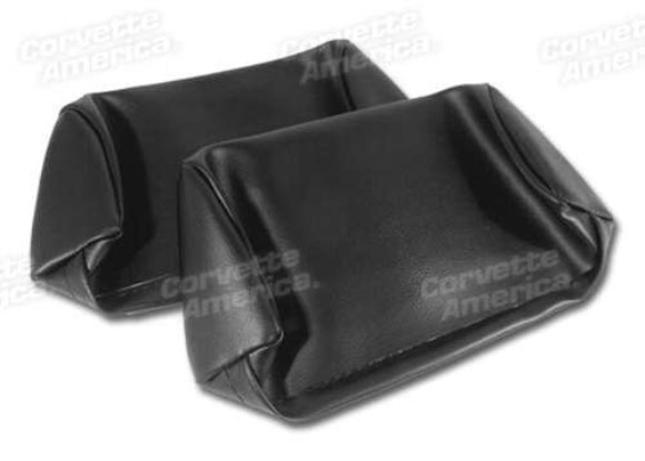 Headrest Covers. Black Vinyl 68-69