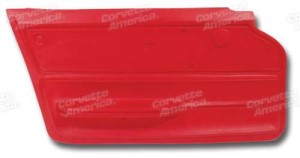 Door Panel. Red Coupe With Felt LH 65-66