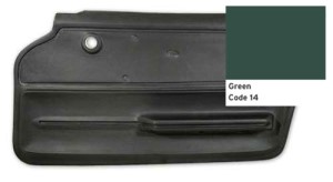 Door Panel. Green Coupe With Felt RH 65-66