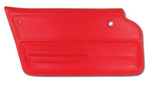 Door Panel. Red Convertible With Felt LH 65-66