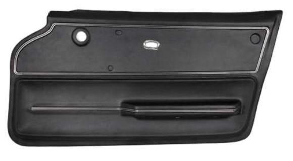 Door Panel. Black Coupe With Trim RH 65-66