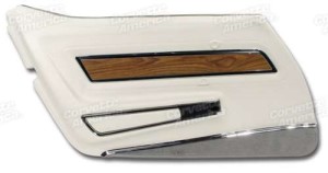 Door Panel. White Deluxe With Dk Smoke Carpet With Teak Insert LH 76