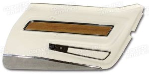 Door Panel. White Deluxe With Dk Smoke Carpet And Teak Insert RH 76