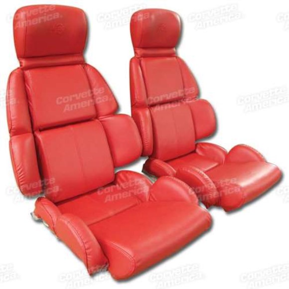 Mounted Leather Seat Covers. Red Standard 93