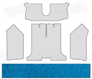 Rear Carpet. Blue Poly-Back Coupe 88-89