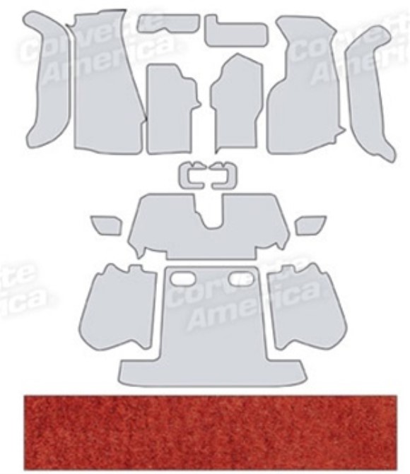 Carpet. Red Mass-Back Convertible 88-89