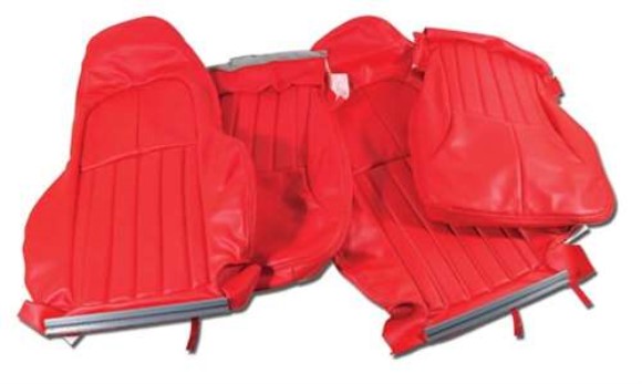 Leather Like Seat Covers. Torch Red Standard 00-04