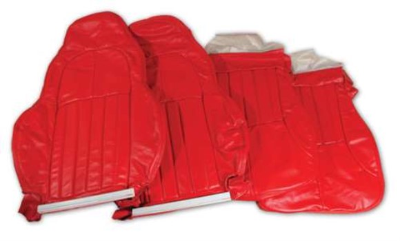 Leather Seat Covers. Torch Red 100%-Leather Standard 00-04