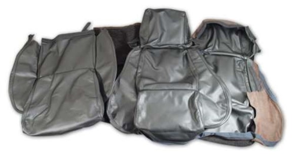 Leather Seat Covers. Gray Standard No-Perforations 84-87