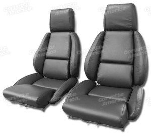 Mounted Leather Seat Covers. Graphite Standard No-Perforations 84-87