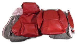 Leather Like Seat Covers. Red Standard No-Perforations 84-85