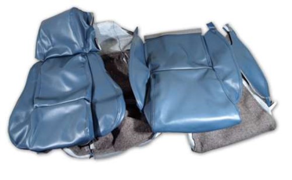 Leather Like Seat Covers. Blue Standard No-Perforations 84-85