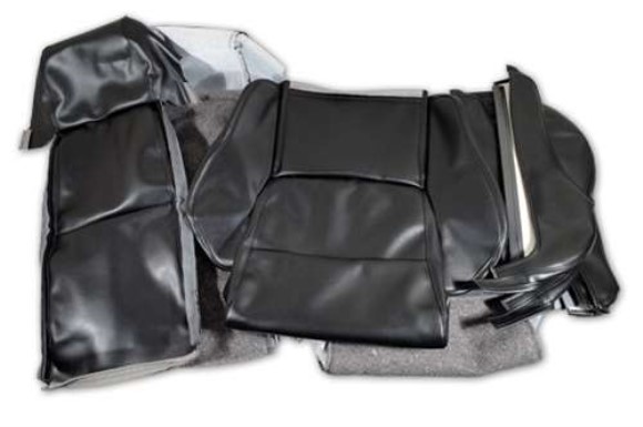 Leather Like Seat Covers. Black Sport No-Perforations 84-88