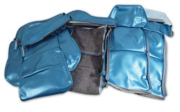 Leather Like Seat Covers. Blue Sport No-Perforations 86-88