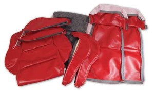 Leather Like Seat Covers. Red Sport No-Perforations 86-88