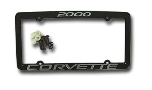 License Plate Frame. Corvette Black 00