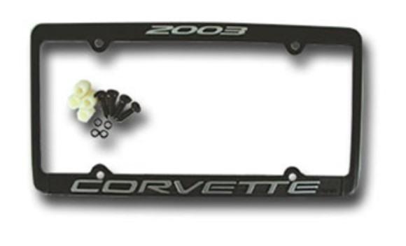 License Plate Frame. Corvette Black 03